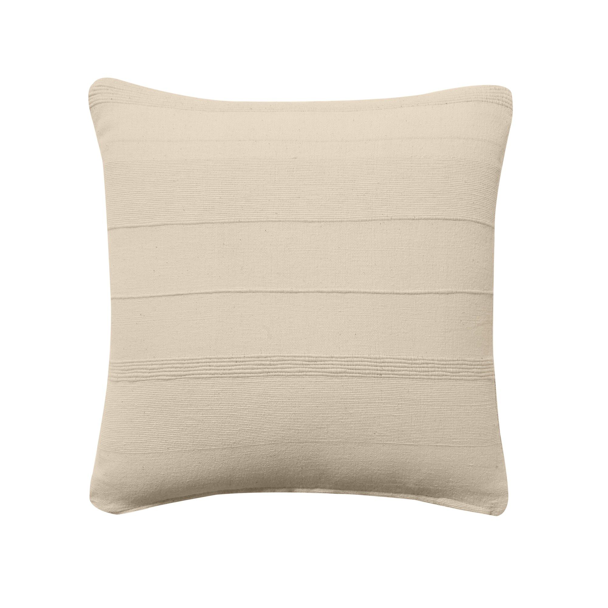 Housse coussin unie coton tissage artisanal