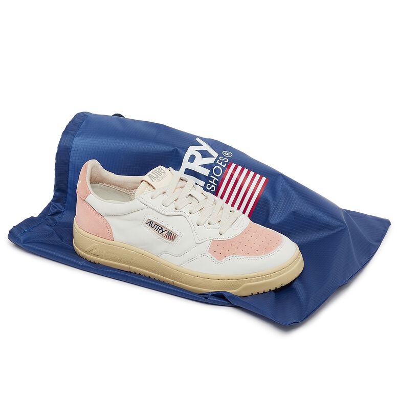 Autry Wmns Medalist Low suede/leat wht/pink