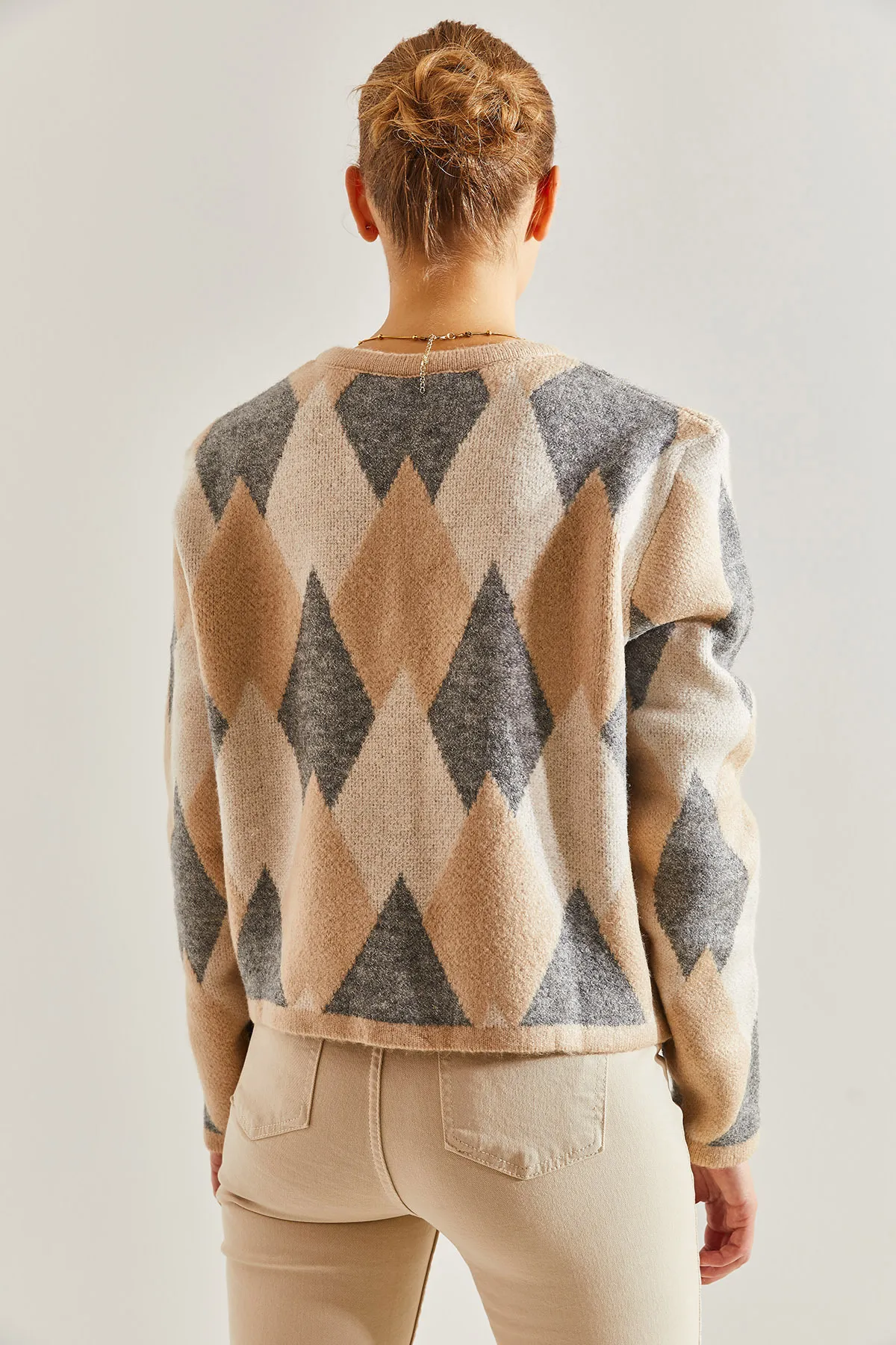 Bianco Lucci  Strick-Cardigan mit Rautenmuster für Damen