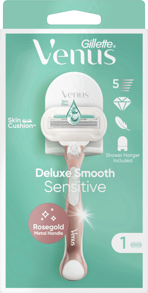 Rasierer, Deluxe Smooth Sensitive Rosegold + Duschhalterung, 1 St