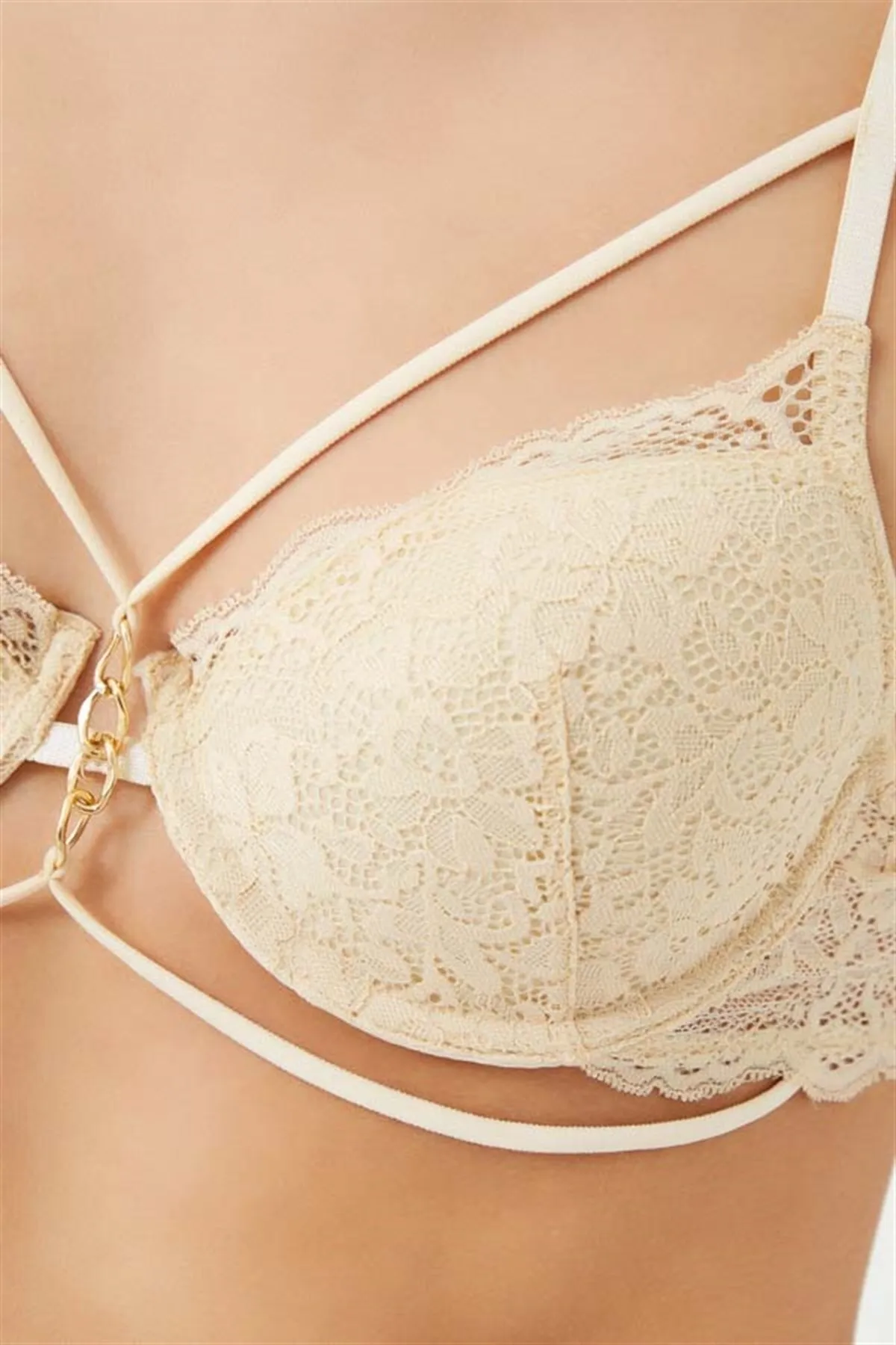 Cottonhill  Damen-BH mit mit Hautspitze überzogener Kette und detailliertem, verstellbarem Träger