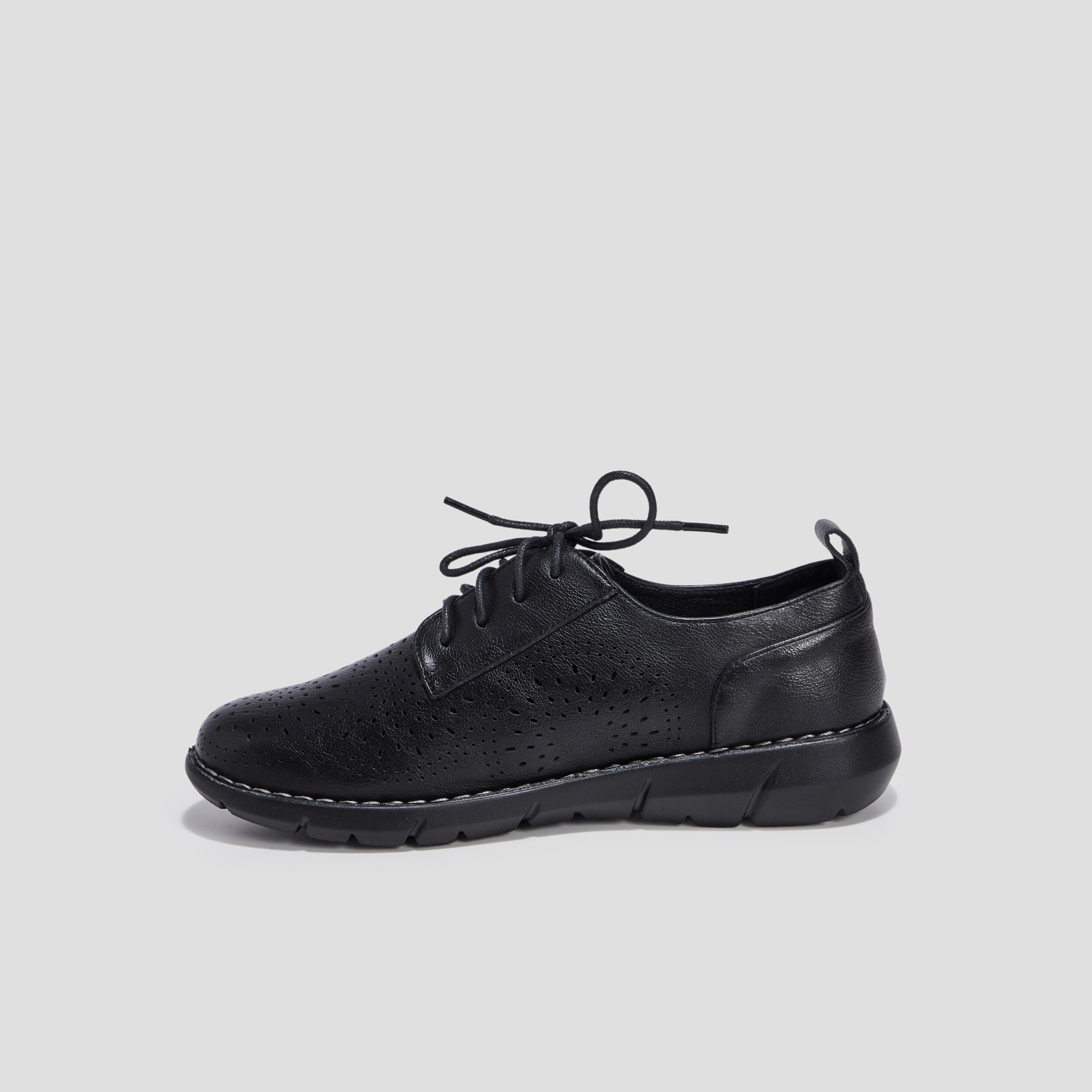 Derbies à lacets compensées noir femme | La Halle
