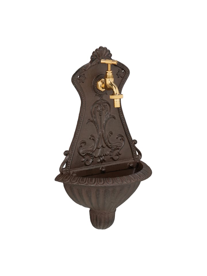 relaxdays Wandbrunnen in Braun - (B)24,5 x (H)42 x (T)11,5 cm günstig kaufen onesize