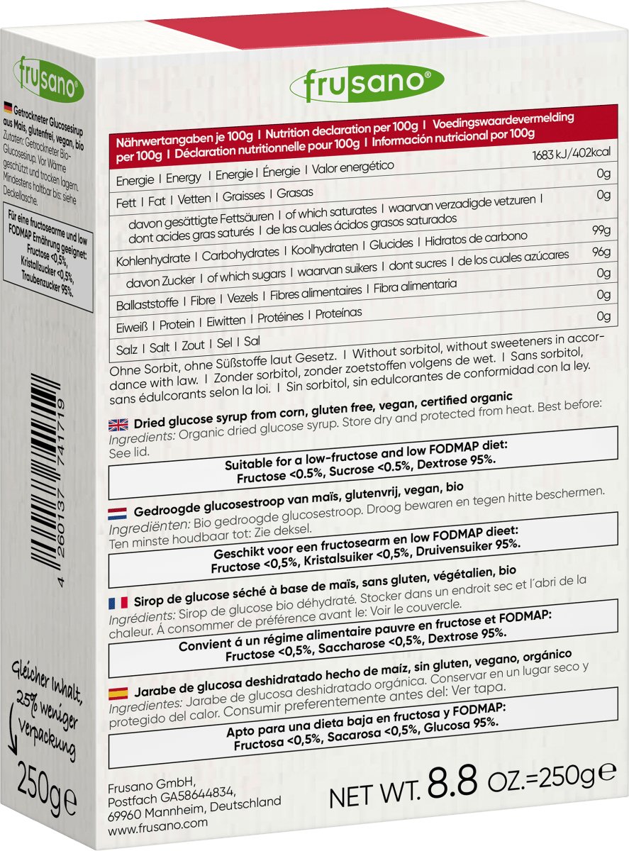Getreidezucker aus Bio-Mais, 250 g