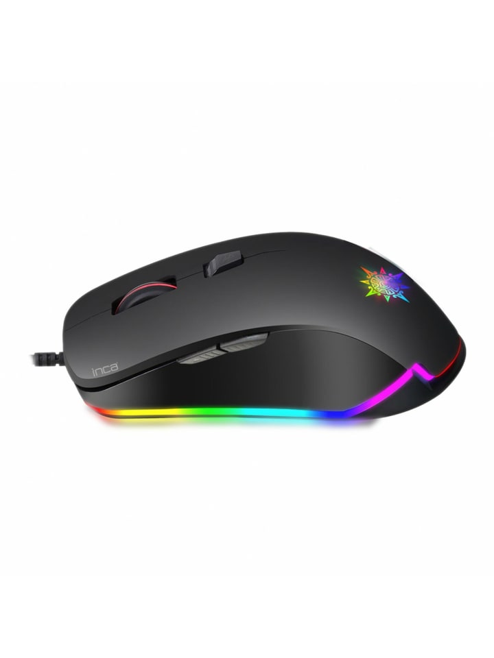 Inca INCA IMG-327 PRO Optisch Gaming Maus 4800 DPI RGB-Logo-Effekt schwarz in schwarz günstig kaufen onesize