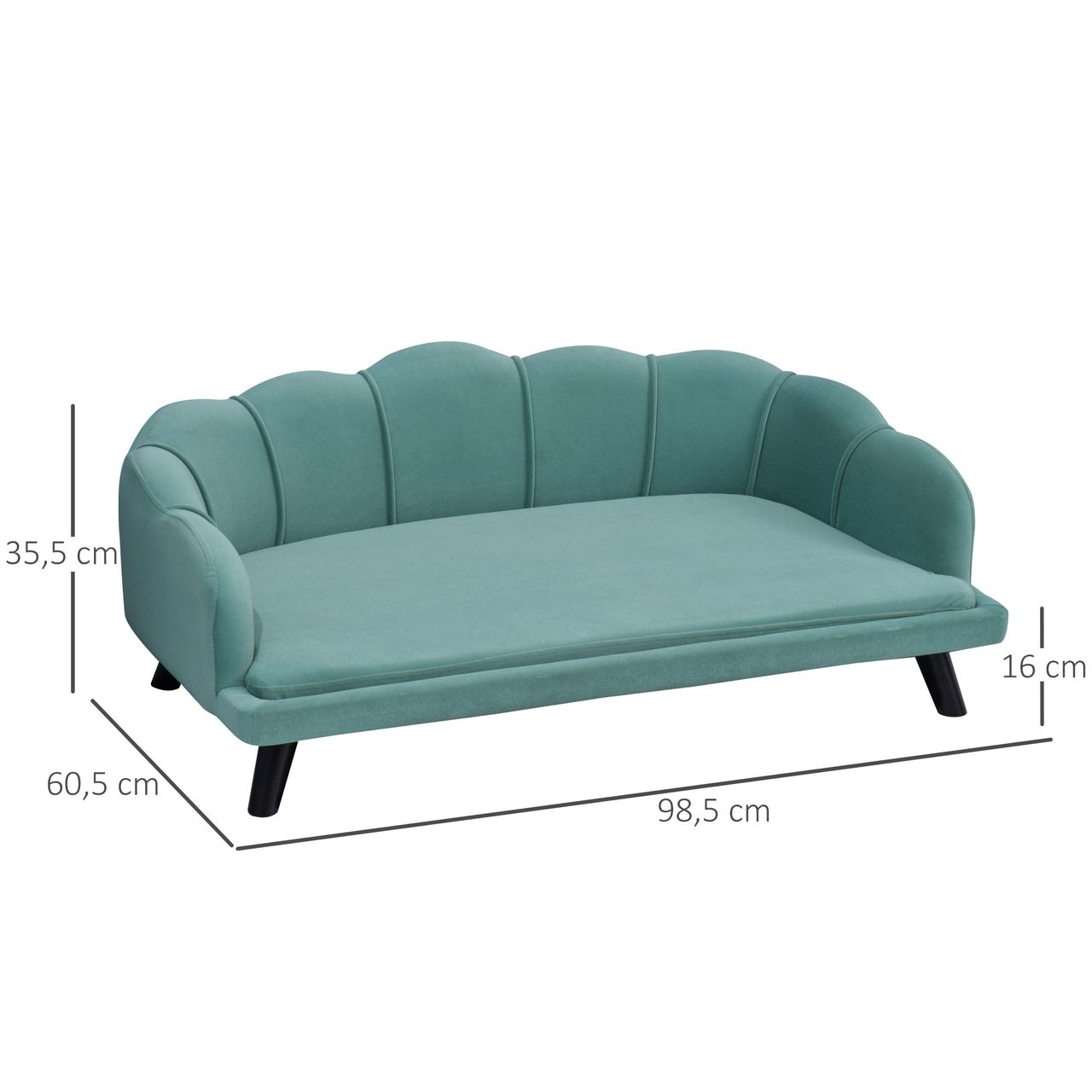 PawHut Hundesofa mit Rückenlehne Haustiersofa Hundebett Katzensofa Weich