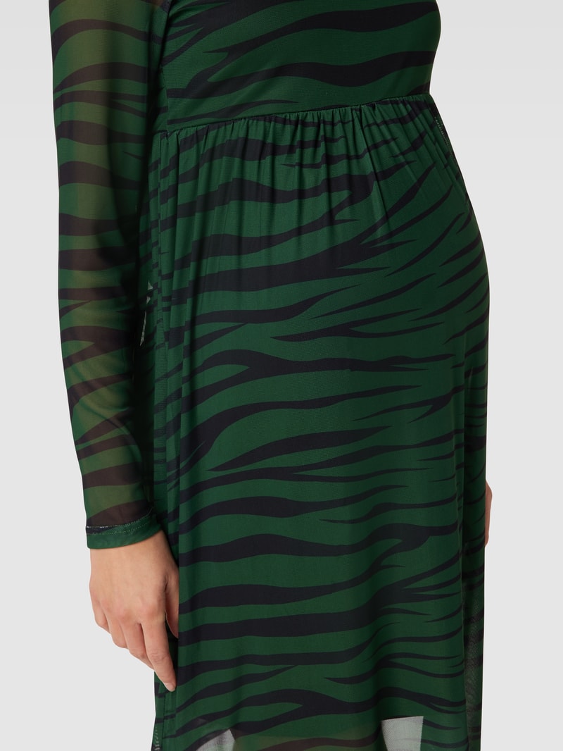 Umstands-Kleid in Knielänge mit Allover-Muster Modell 'MLHEDDA' in dunkelgrün