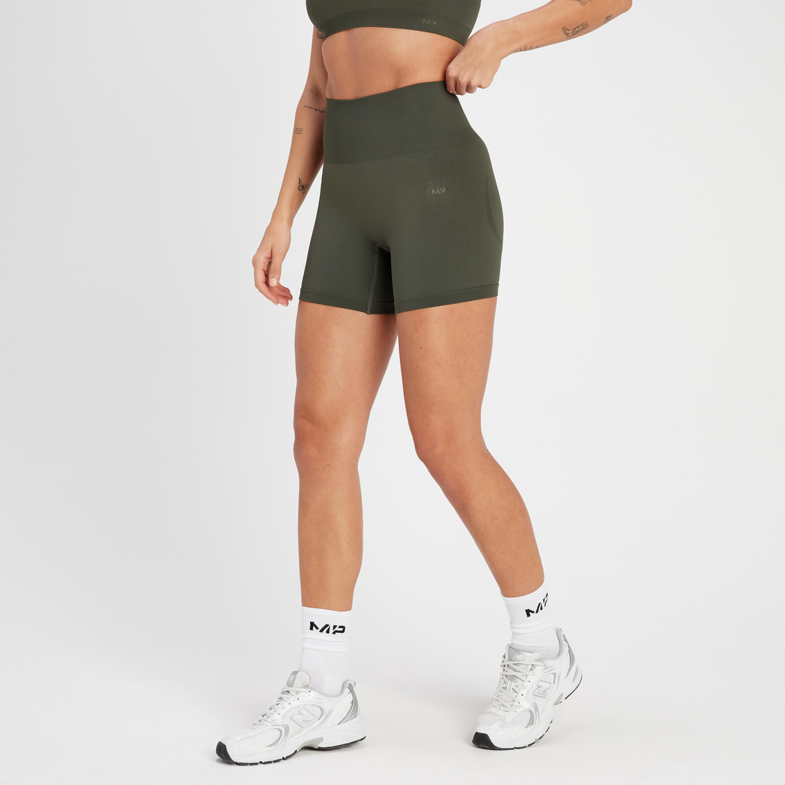 Short moulant sans coutures MP Rest Day pour femmes – Vert taupe