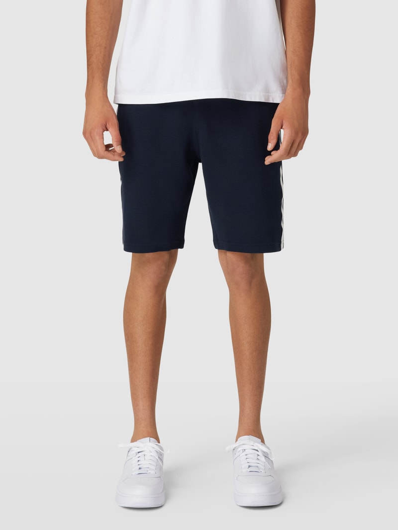 Sweatshorts mit Waffelstruktur Modell 'ESTABLISHED' in marineblau