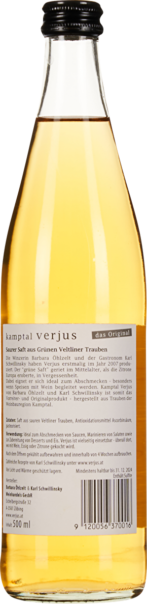 Öhlzelt & Schwillinsky Grüner Veltliner Verjus 0,5 Liter