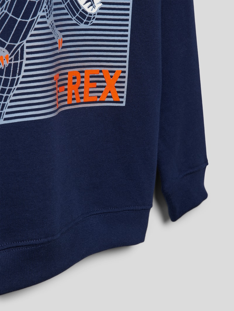 Sweatshirt mit Motiv-Print in blau