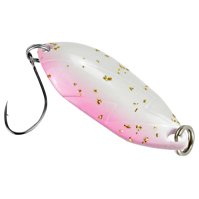 FTM Trout Spoon Hit (3,3 g, Weiß/Pínk Glitter)