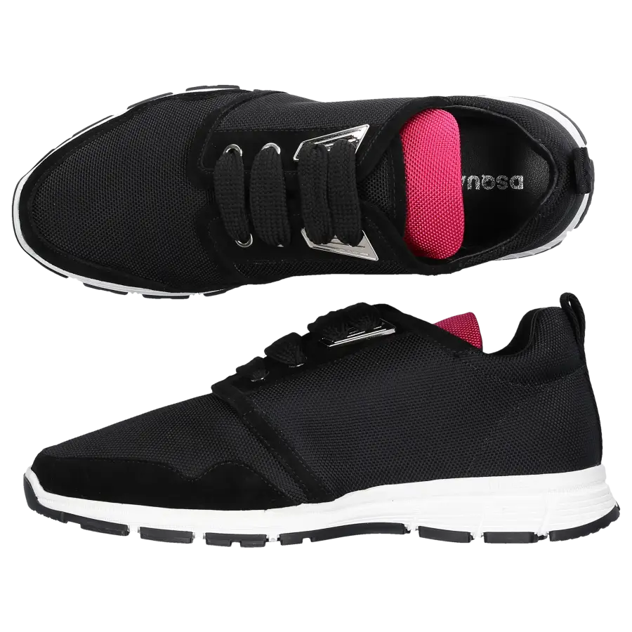 Dsquared2 - Dsquared2 Sneaker MARTE RUN Hightech-Jersey schwarz pink Veloursleder schwarz - schwarz