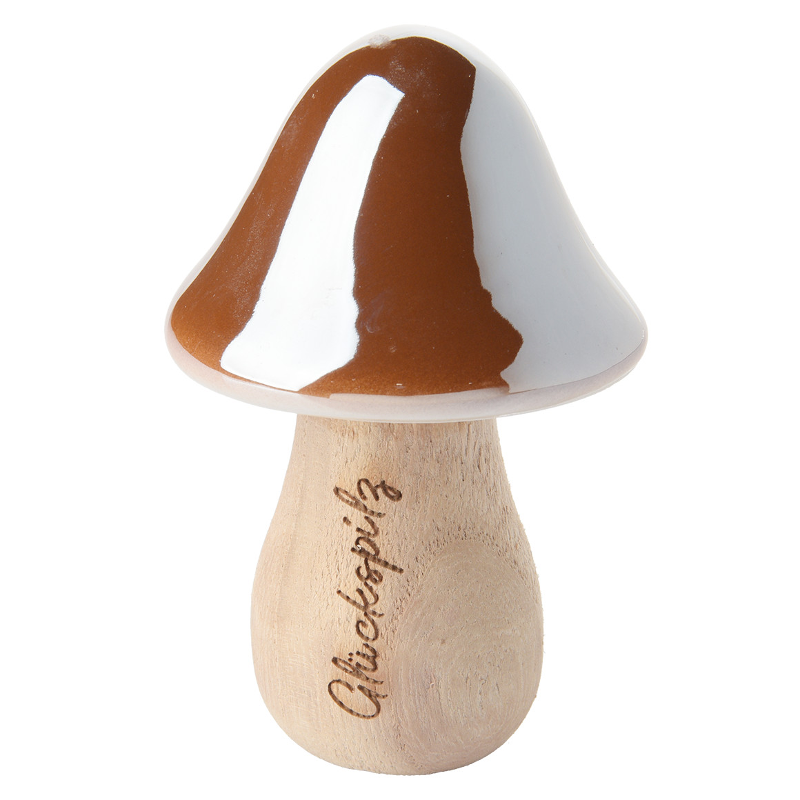 Kleiner Deko-Pilz mit Keramikkopf