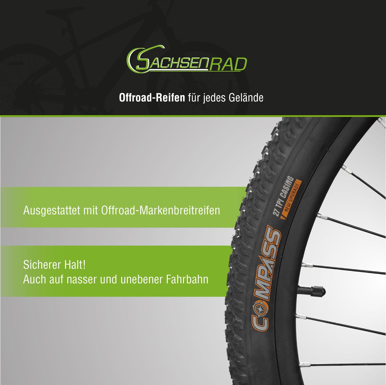 SachsenRad E-Racing Mountain Bike R8 Ranger grau 27,5 Zoll