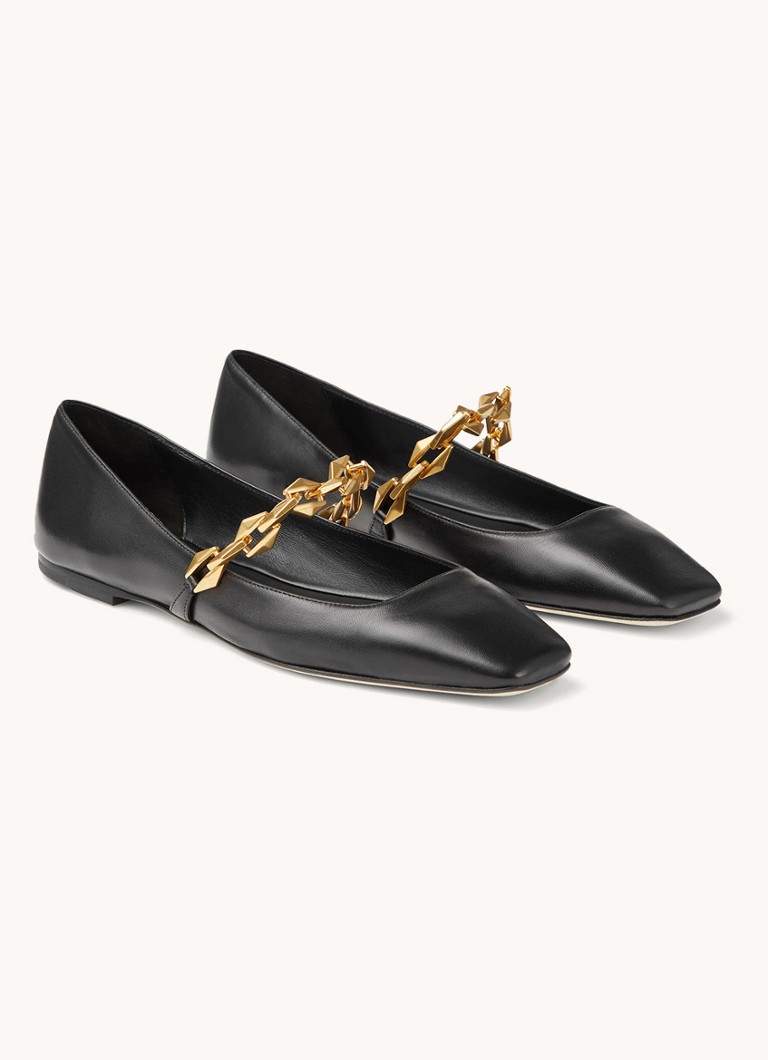 Jimmy Choo Diamond Tilda -ballerinat lampaannahkavaatteissa