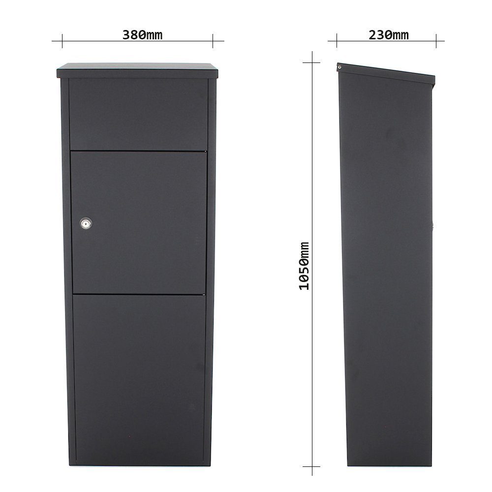 Profirst Paketbriefkasten Profirst Mail PM 1100 Stand Paketbriefkasten Schwarz