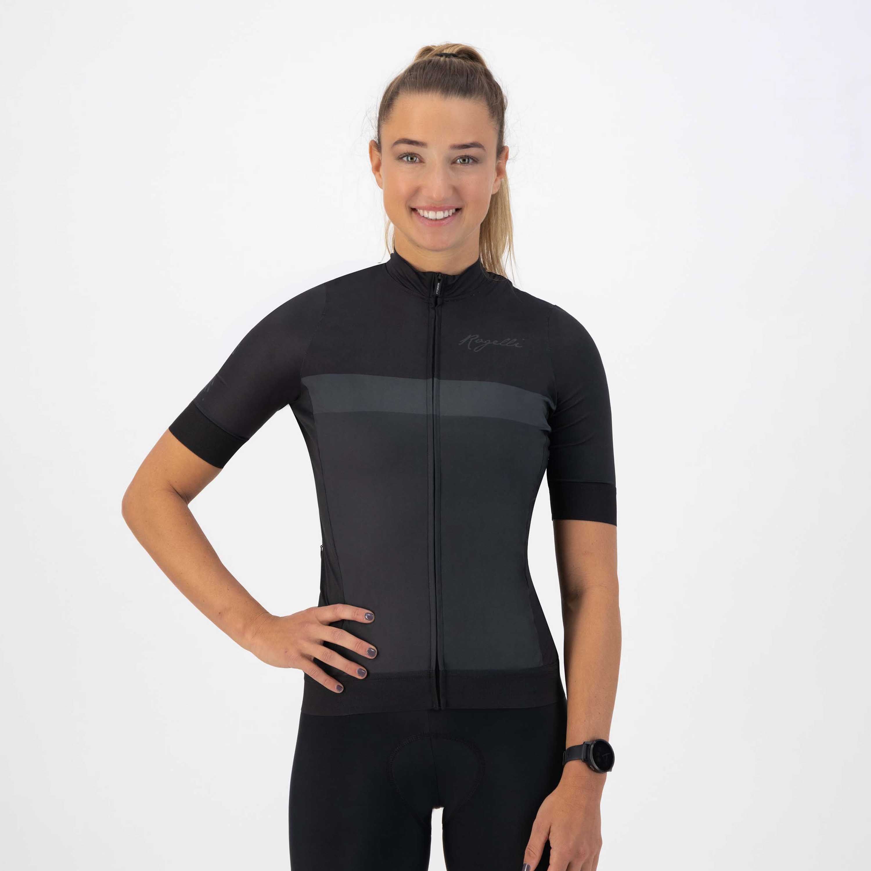 Rogelli Prime Schwarz/Grau Damen Radtrikot Kurzarm