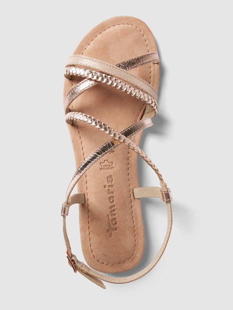 Sandalen im Metallic-Look in rose gold