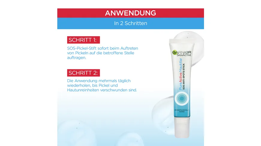 Garnier Skin Active Hautklar SOS Anti-Pickel-Gel-Stift: Trocknet Pickel in 5 Stunden aus und mildert Hautunreinheiten 10 ml
