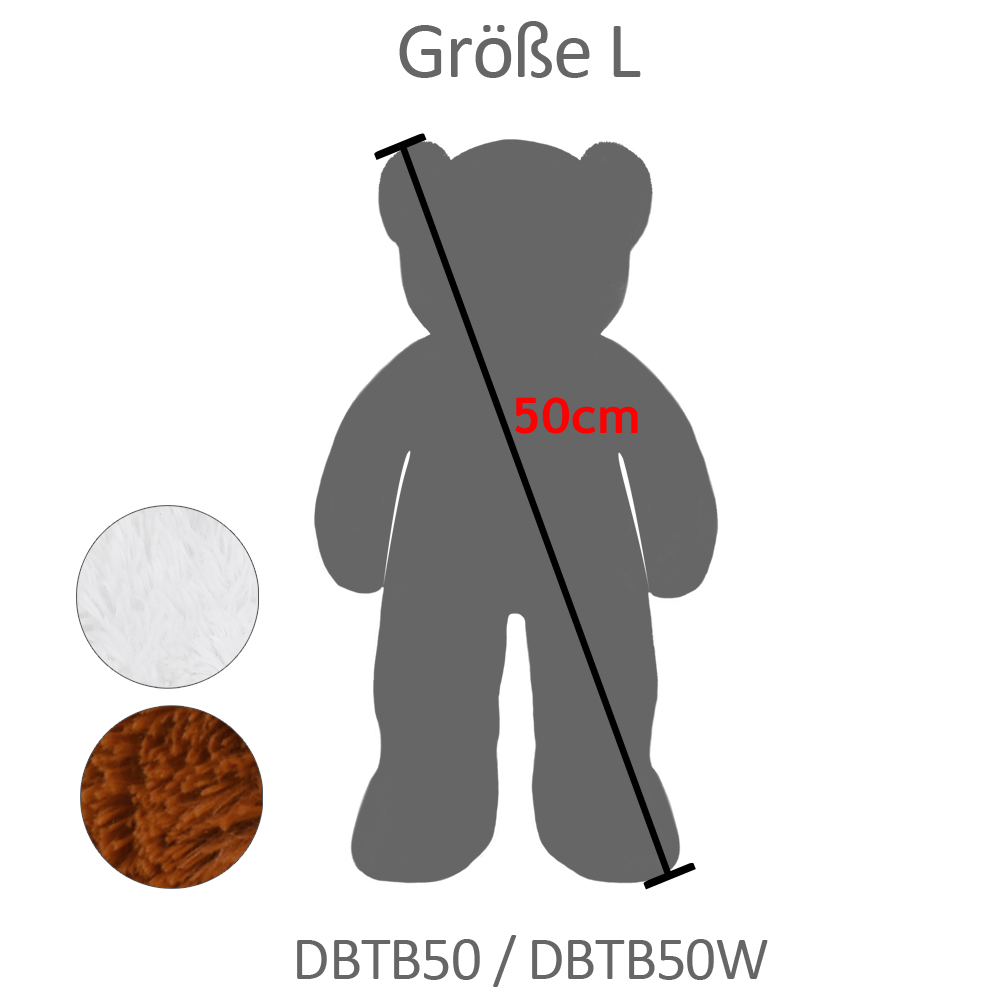 Casaria Deuba Teddybär Knuddel L - 50cm - weiß