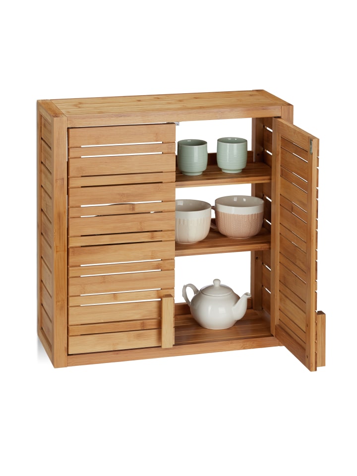 relaxdays Wandschrank in Natur - (B)56 x (H)56,5 x (T)21 cm günstig kaufen onesize