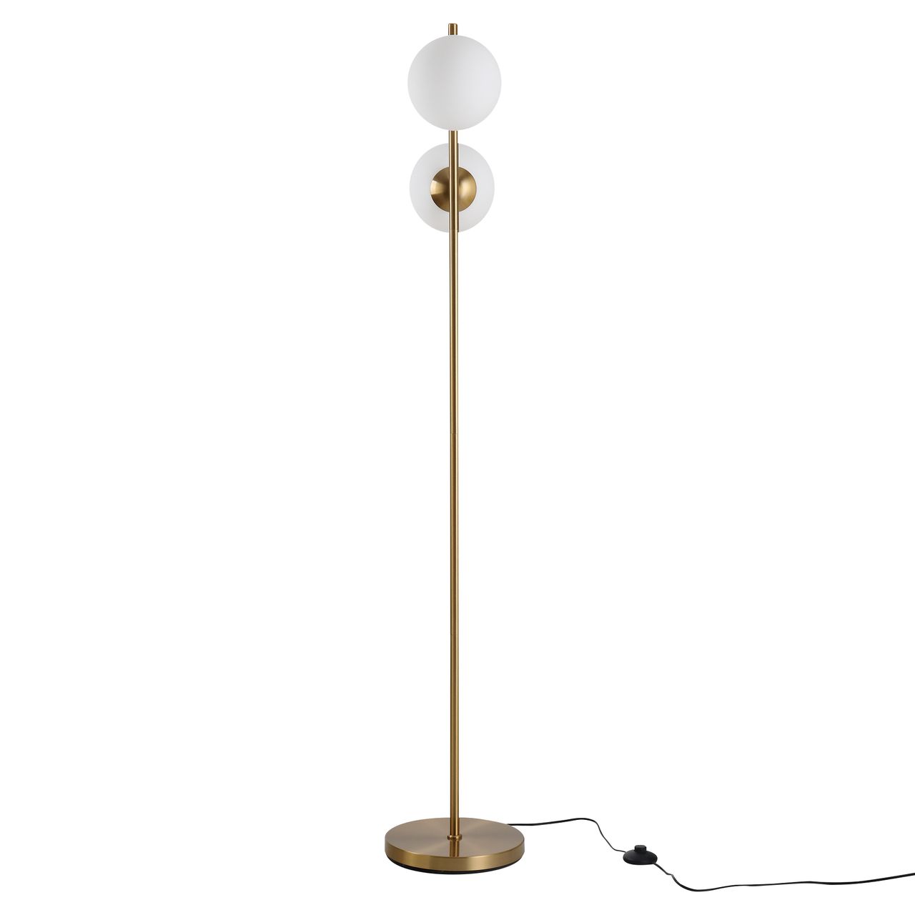HOMCOM Stehlampe Stehleuchte Standleuchte 2-teiliger Glas-Lampenschirm StahlGlas