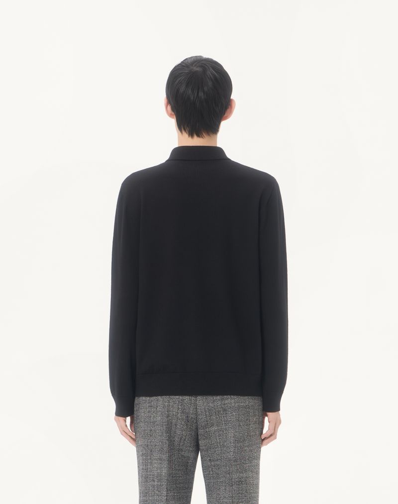 Valentino wollen poloshirt met ingelegde V-vorm