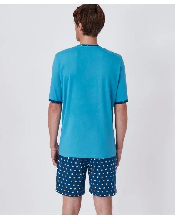 Pyjashort col V en maille jersey