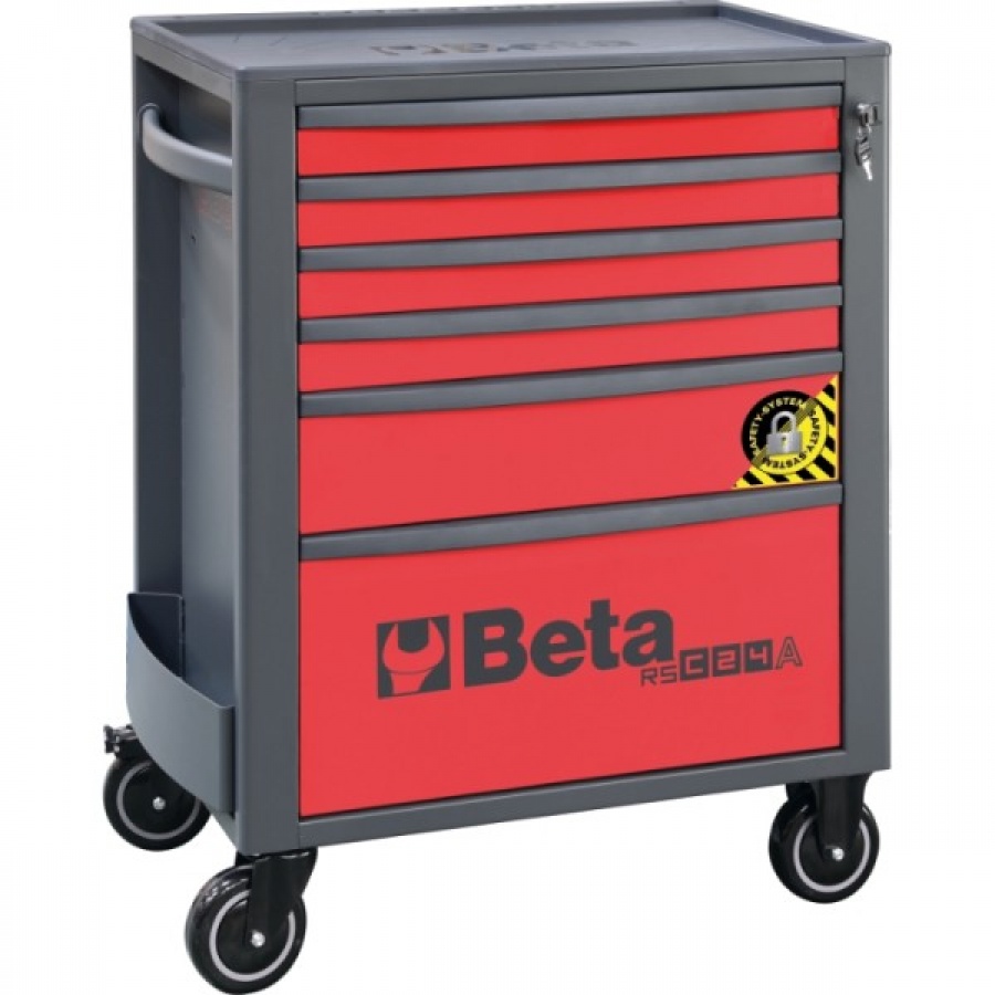 Carrello portautensili Beta 024004163, rosso con 6 cassetti - 74x44,5x96,9 cm