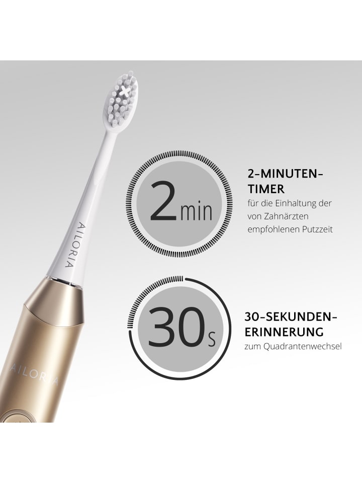 Ailoria SHINE BRIGHT SET USB-Schallzahnbürste Limited Edition in gold günstig kaufen onesize