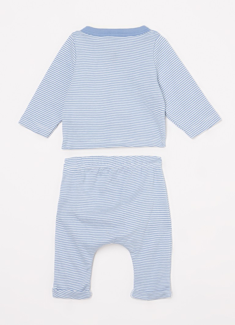 Petit Bateau Ensemble set of long-sleeved shirt with sweatpants and cuddle blanket, 3-piece