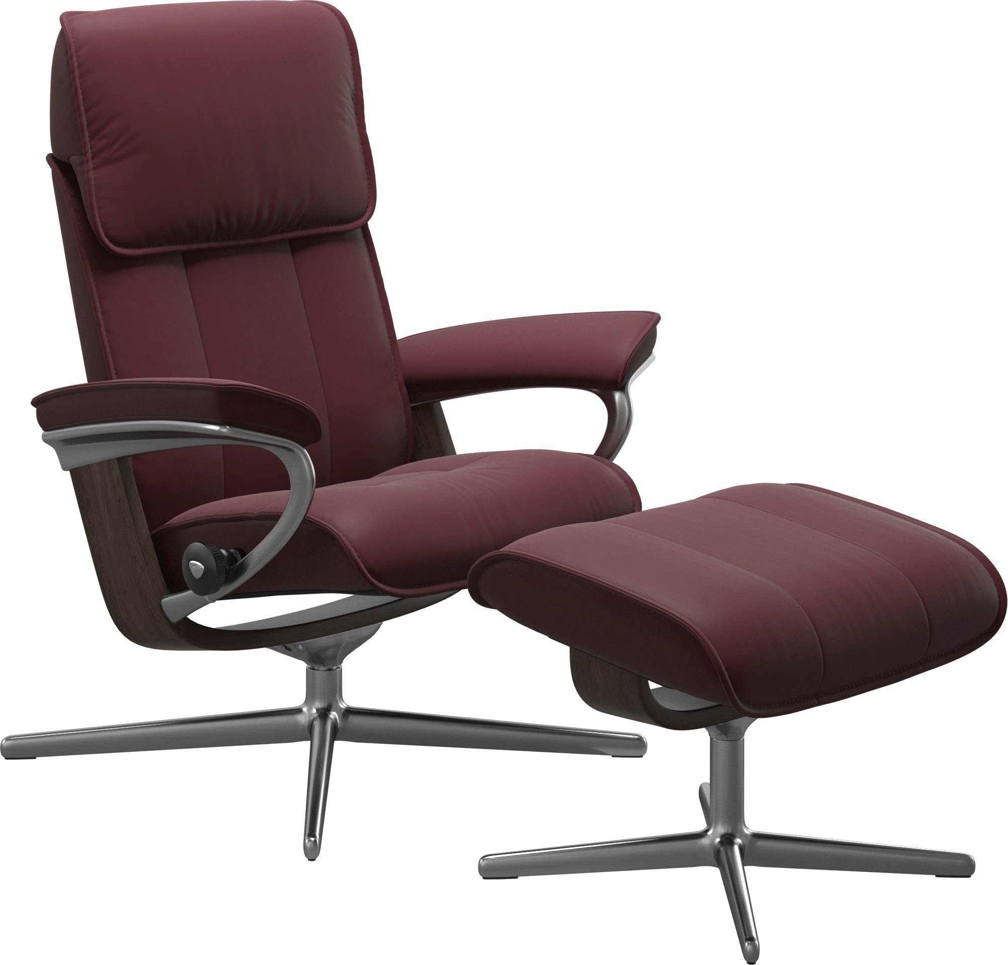 Stressless® Relaxsessel Admiral (Set, Relaxsessel inkl. Hocker), mit Cross Base, Größe M & L, Holzakzent Wenge