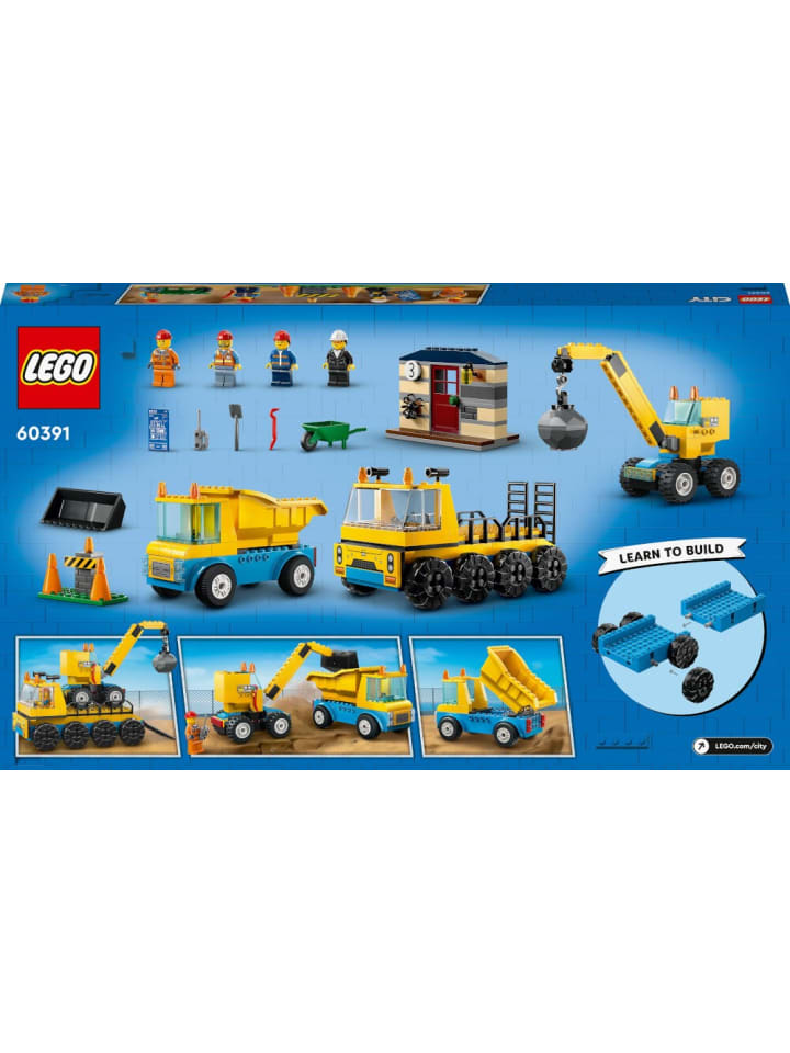 LEGO Bausteine City 60391 Baufahrzeuge und Kran mit Abrissbirne - ab 4 Jahre günstig kaufen onesize