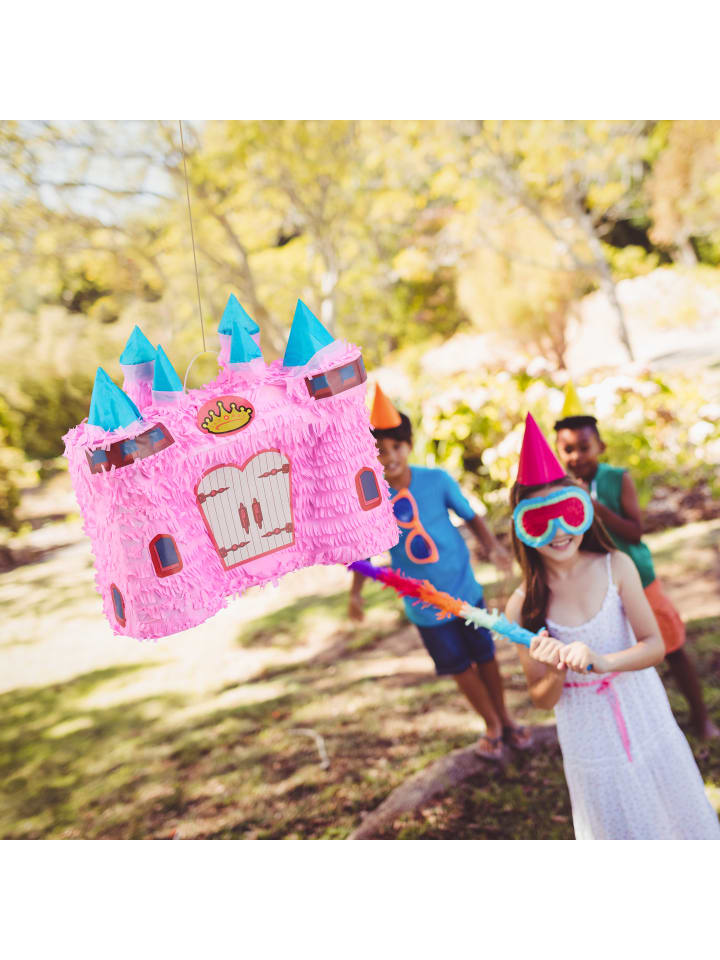 relaxdays Pinata Schloss in Rosa günstig kaufen onesize