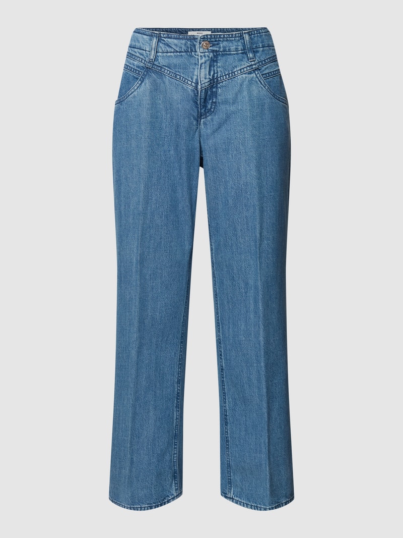 Jeans mit Label-Patch Modell 'Maine' in blau