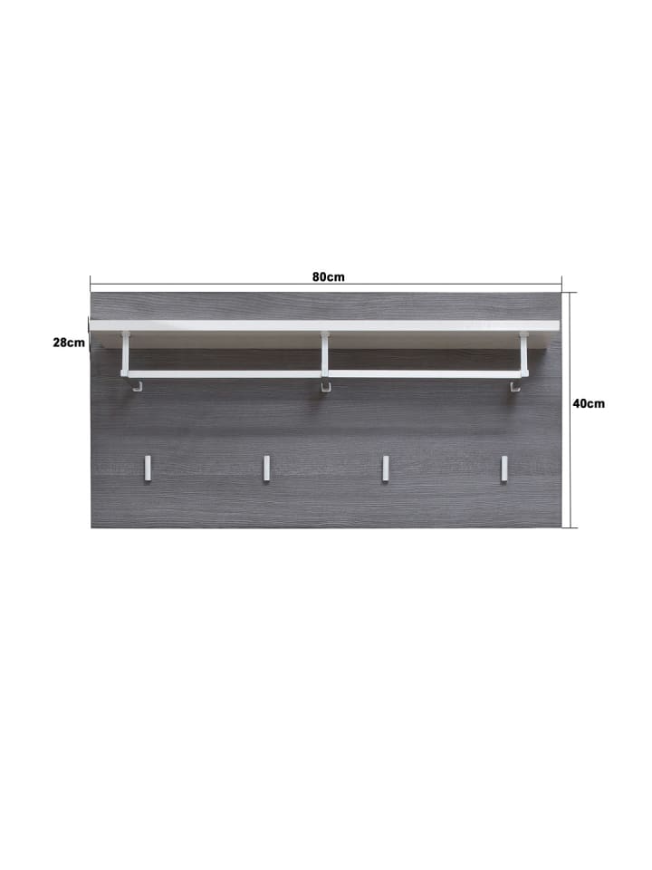 ebuy24 Garderobe Paneel LineGD Weiß 80 x 28 cm günstig kaufen onesize