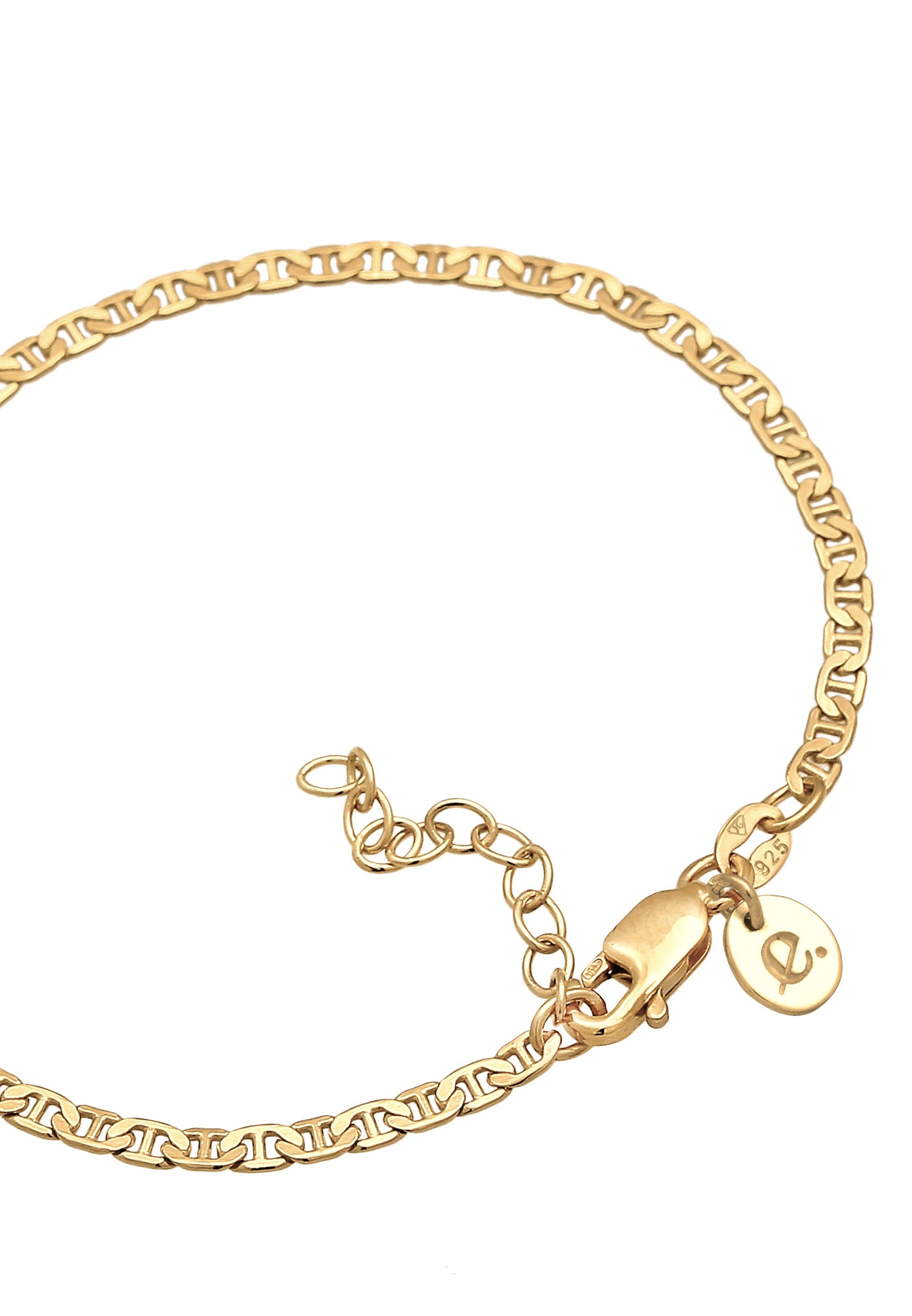 Catena per manubri regolabile Elli PREMIUM da donna, basica, minimalista, di tendenza in argento sterling 925 placcato oro