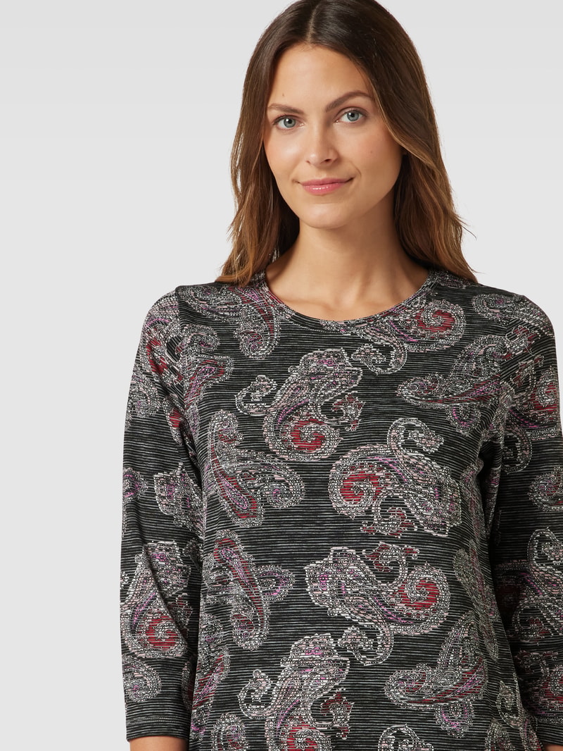 Longsleeve mit 3/4-Arm Modell 'GALINA' in bordeaux rot