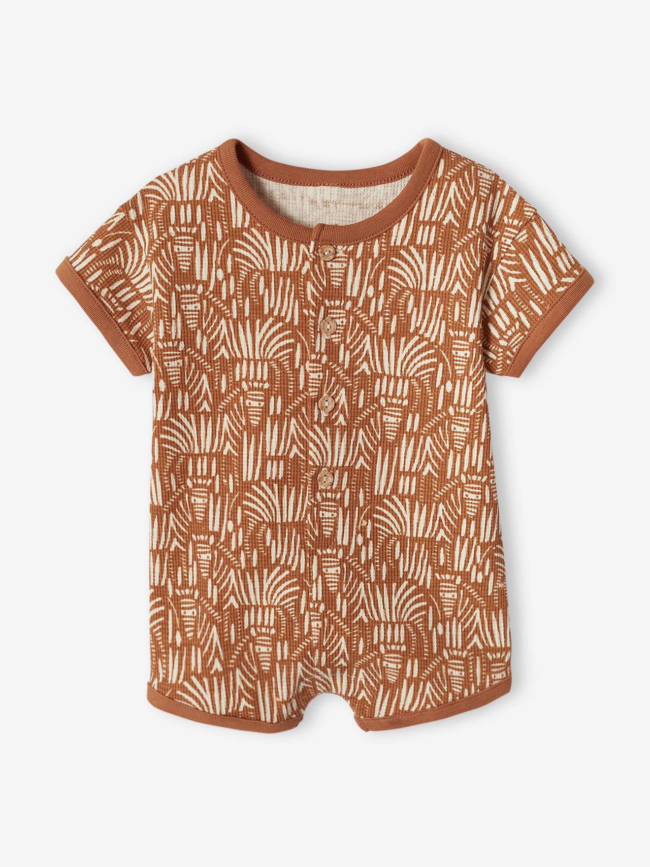 Combishort jungle bébé caramel