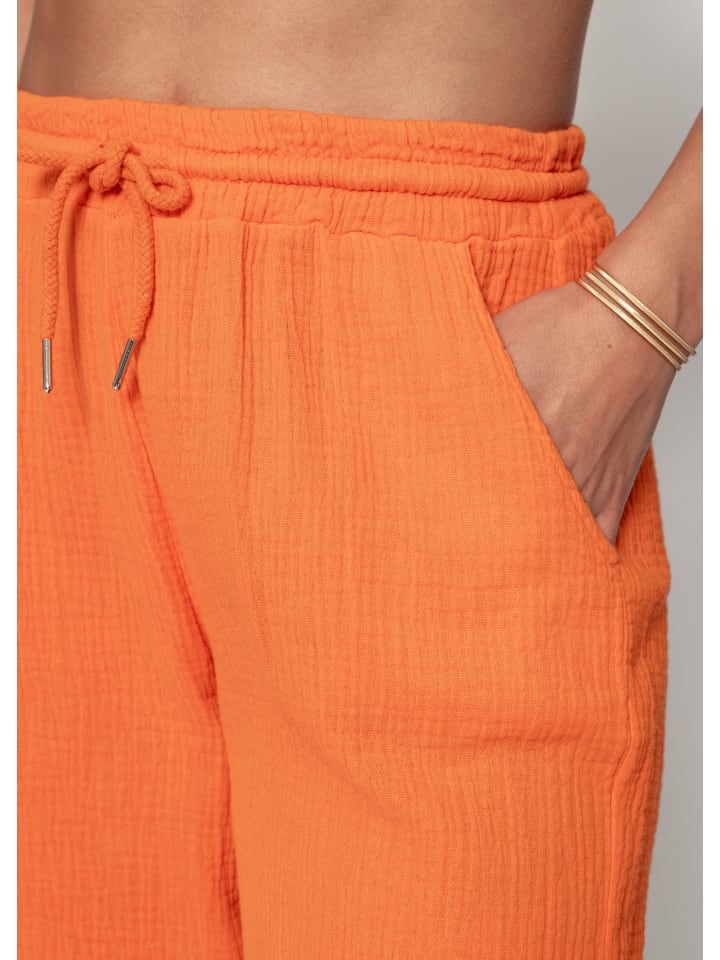 SASSYCLASSY Musselin Hose in Orange günstig kaufen