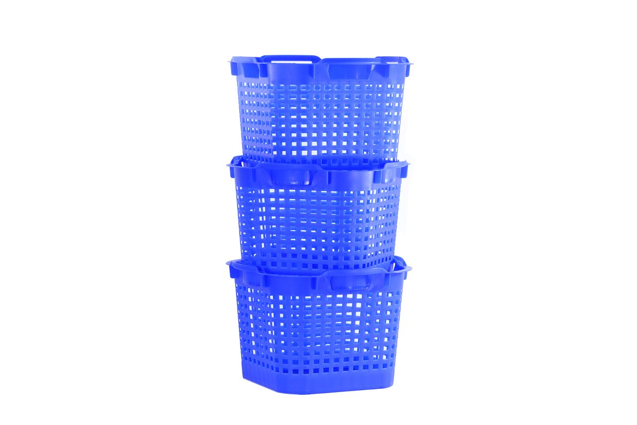 GreenLife Uni-Korb 25 kg, 10 Stück, drehstapelbar, blau
