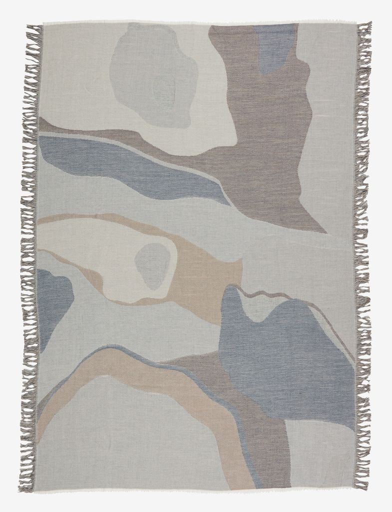 LOBELIA sengeteppe 130x180 blågrått