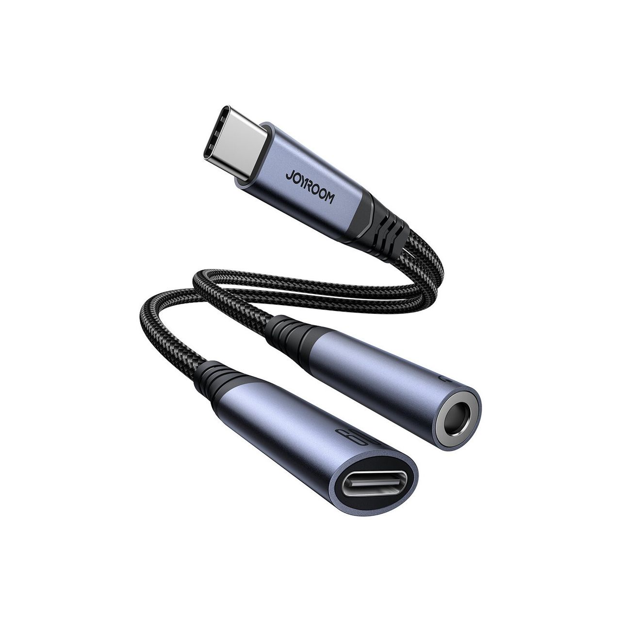 Joyroom 2in1 DAC-Adapter USB-C auf USB-C / 3,5-mm-Miniklinke – Schwarz