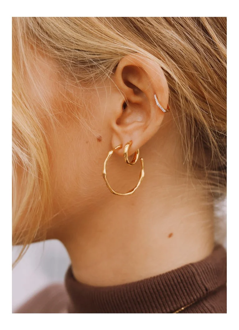 Orecchini a cerchio Missoma Classic Tunnel Mini placcati in oro