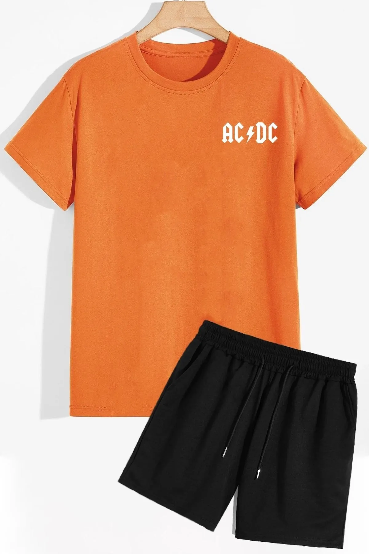 trendypassion  Acdc Shorts T-Shirt-Trainingsanzug-Set