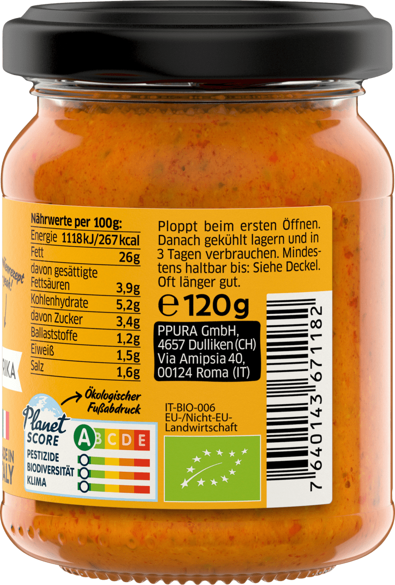 Pesto, Calabrese mit Paprika, vegan, 120 g