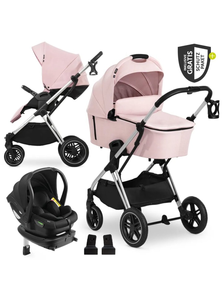Hauck 4in1 Kinderwagen-Set Vision X Trio Set - inkl. i-Size in rosa,silber günstig kaufen onesize