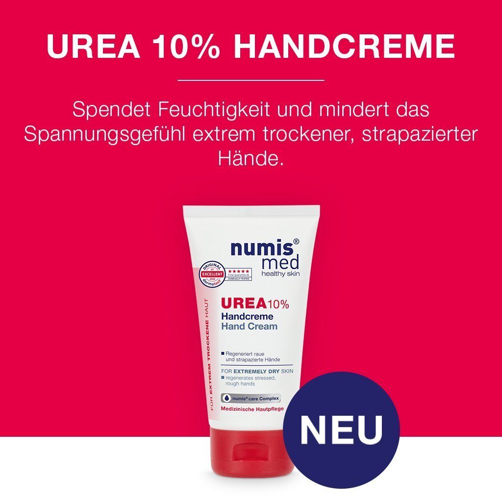 numis med Handcreme Handcreme 10% Urea für trockene Hände - Hand Creme vegan 1x 75 ml, 1-tlg.