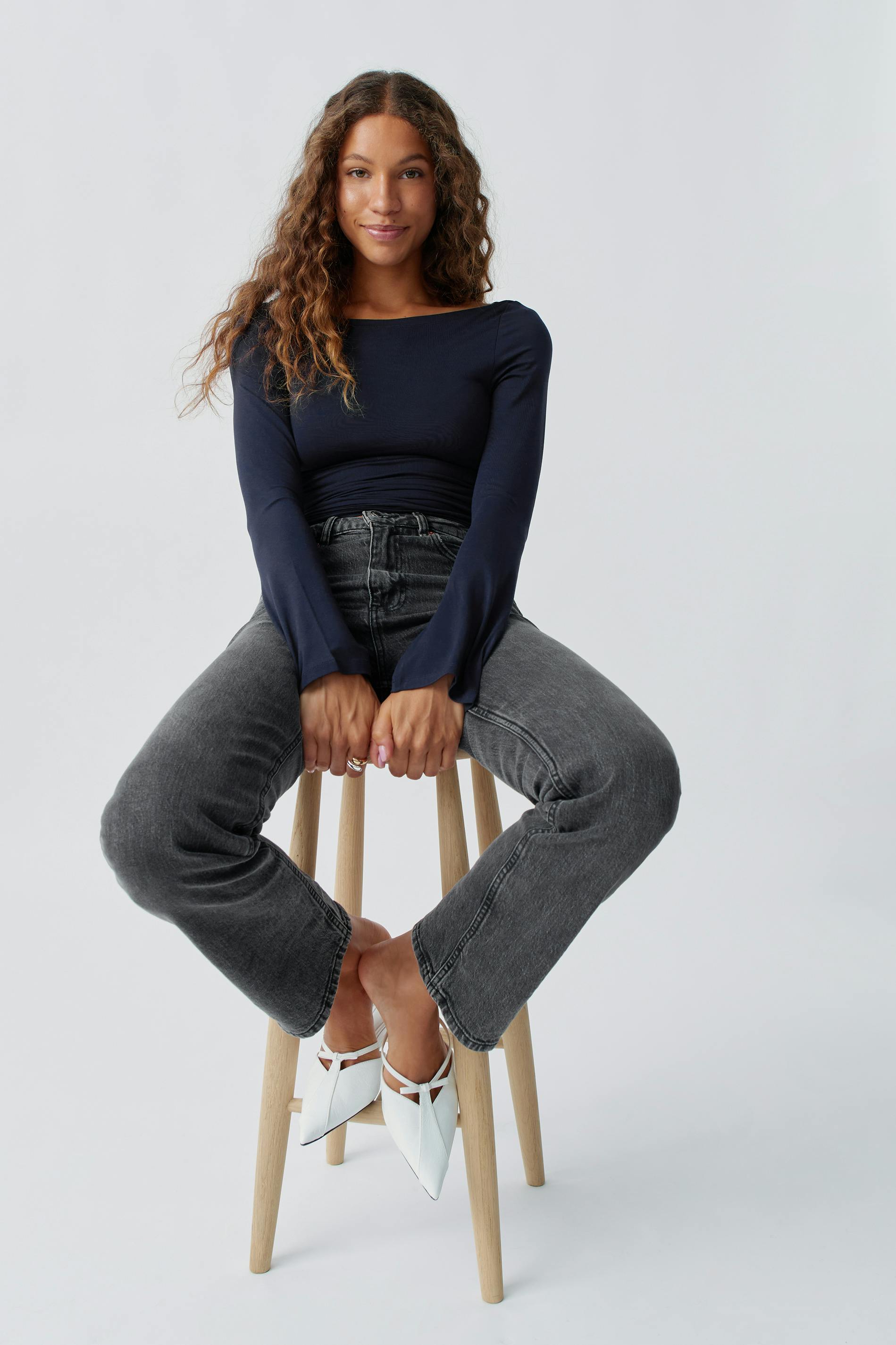 Soft touch boatneck top